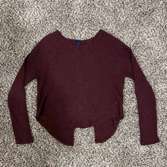 Aeropostale Women’s Cross Back Maroon Sweater - Picture 1 of 5